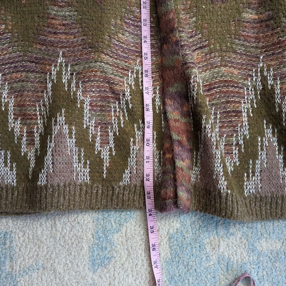 Lucky Brand Aztec Lurex Wool Blend Cardigan XL - Picture 15 of 15